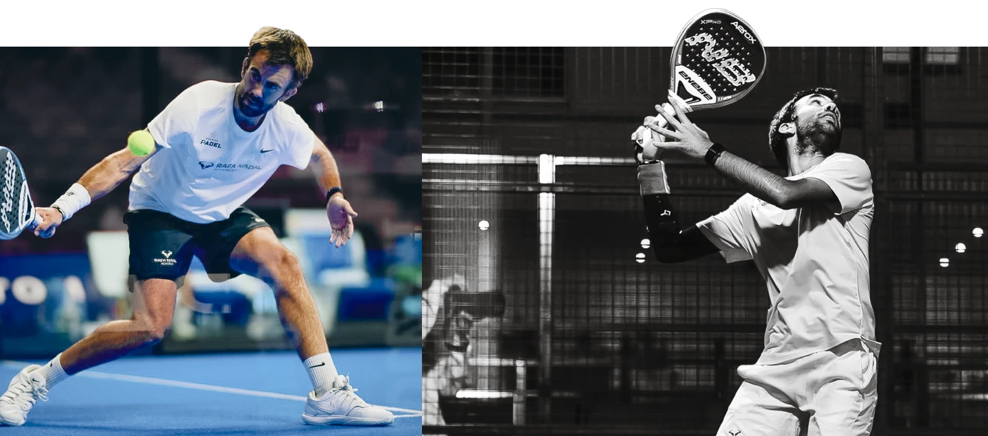 Pincho Fernandez Cano - Embajador de ENEBE Padel Embajador de ENEBE en nuestra sección de pádel, "Pincho" Fernández Cano en acción durante un partido.
